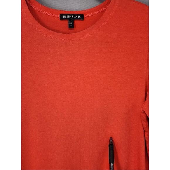 Eileen Fisher Shirt Womens Small RDLOR Long Sleeve Rayon Stretch Made USA Top - Picture 6 of 16